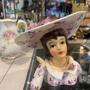 Lavender Flower Lady Head Vase