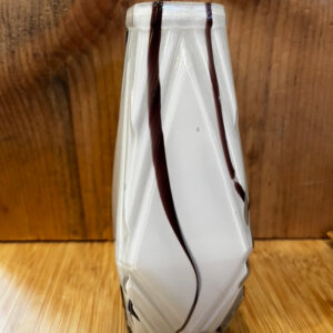 WHITE ART DECO ART GLASS VASE